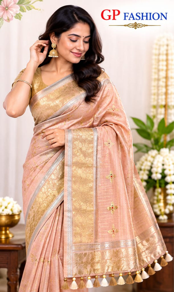 Premium Look Saree Pattu Border Gold Colour