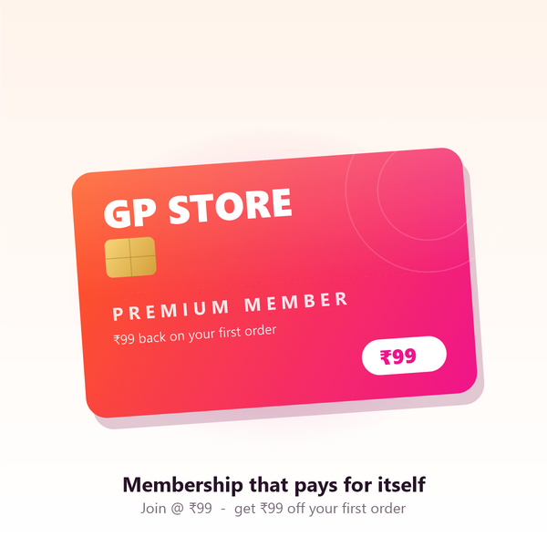 GP STORE Premium Membership card - Rs.99, get Rs.99 back on your first order